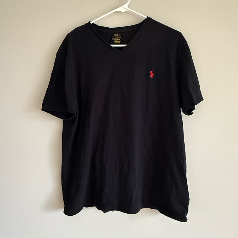 Polo by Ralph Lauren Black V-Neck Men's Shirt